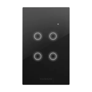 Tecla smart roma Macroled, 4 canal, ac 100-240v, 7a max. Negro