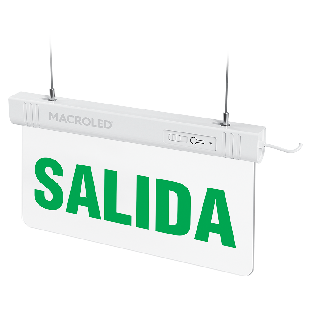 Cartel De Salida De Emergencia LED Macroled Autónomo 3 Horas 6500K