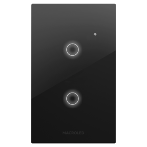 Tecla Smart Roma Macroled - 2 Canales - AC100-240V Negra