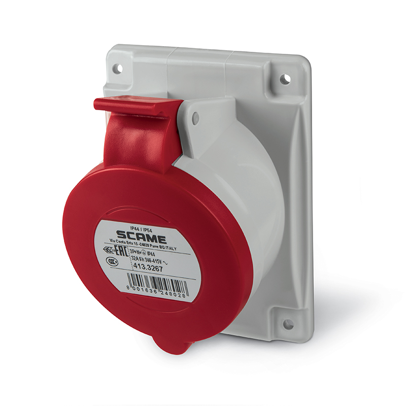 Base Empotrable Industrial Scame Optima 32A 3P+N+T 346-415V IP54