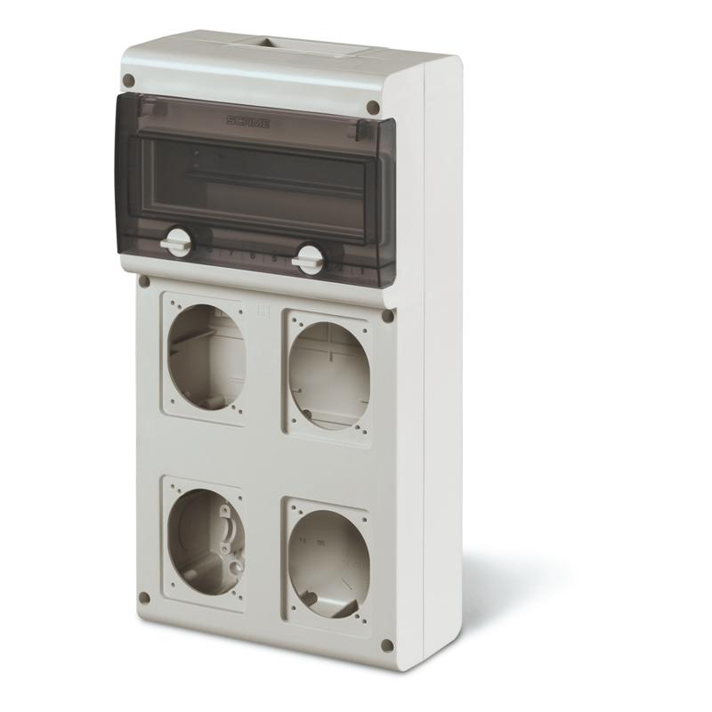 Cuadro de Distribución Scame Block IP66 11 Módulos 212x415x105mm